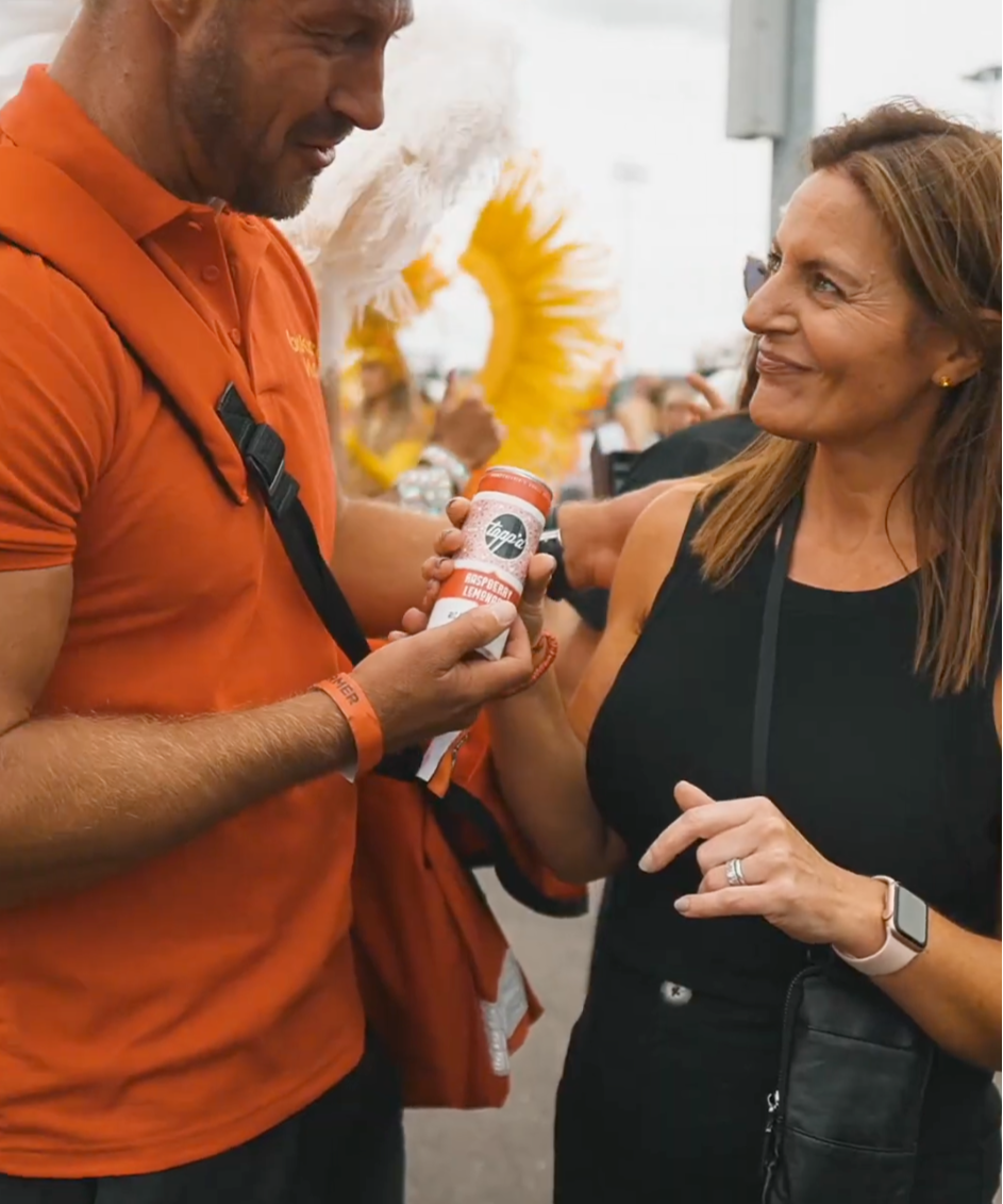 Handing customer cocktail