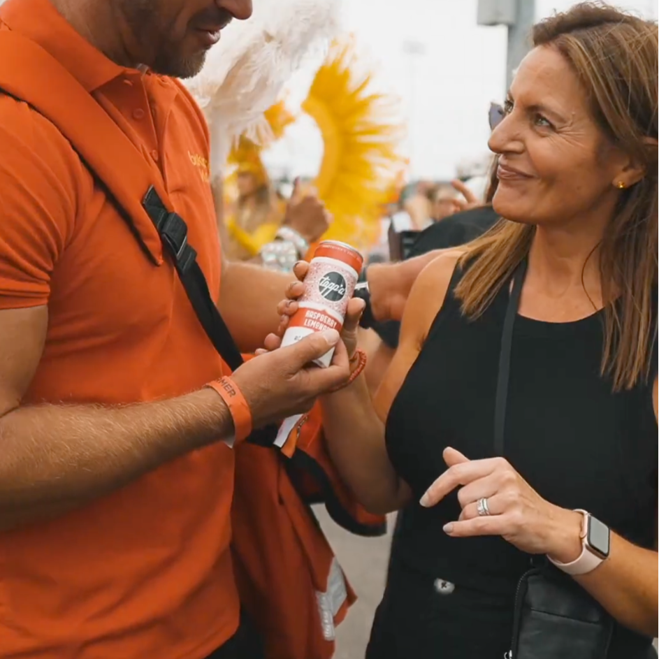 Handing customer cocktail